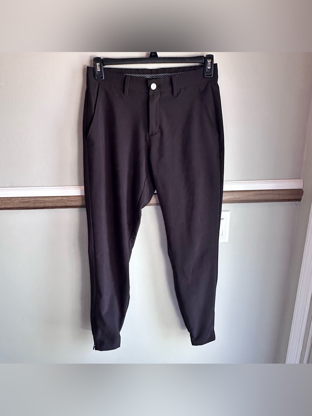 Primo Pants Golf Joggers Performance Tapered Stretch Ankle Zip Navy Black
